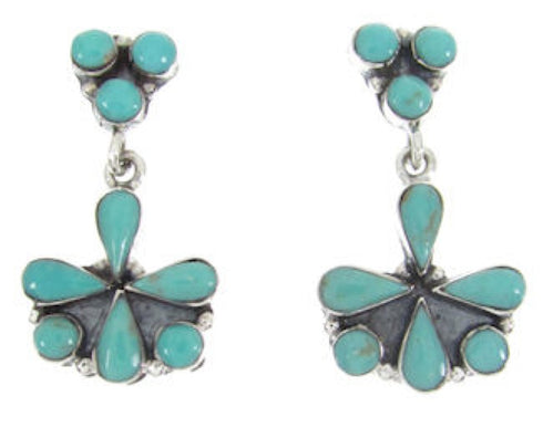 Genuine Sterling Silver Southwestern Turquoise Earrings BW62568